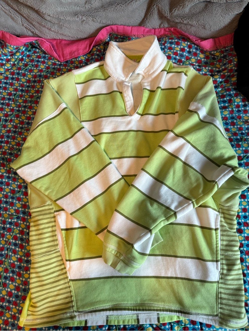 Free People Work It Out Rugby Pullover size small Oversized